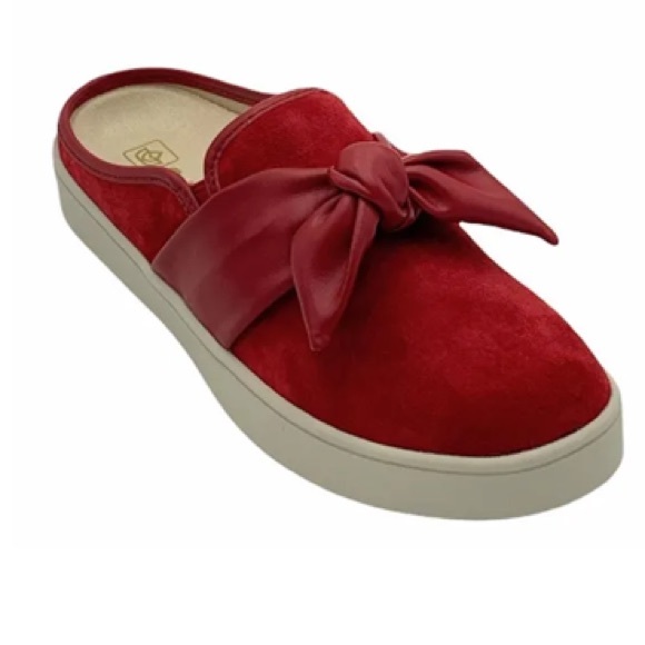 Spenco Barbados Orthotic Red Suede Bow Leather Slip-On Slide Mule Size 9B - Picture 2 of 14